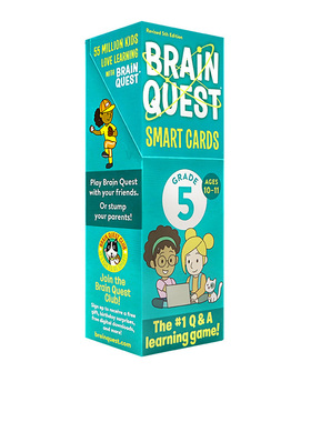 大脑任务智力开发卡片书5 英文原版 Brain Quest 5th Grade Smart Cards10-11岁美国学前全科练习获奖系列新版盒装进口英语书籍