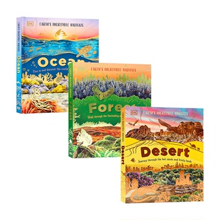 Forest 英文原版 精装 自然科学知识百科全彩插图读物 儿童科普绘本 Desert Ocean 海洋沙漠森林 不可思议地球栖息地系列3册 DK精品