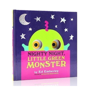 Green Emberley 晚安小绿怪面具洞洞书 睡前晚安故事Ed 绘本 Monster Little Night Nighty 正版 进口英文原版