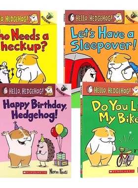 你好刺猬漫画书4册 英文原版绘本 Hello, Hedgehog4册 学乐橡果系列 英文桥梁书 儿童英语启蒙绘本故事书 情商管理 学乐出版