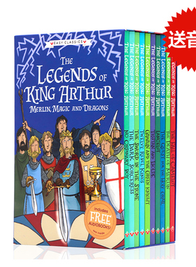 英文原版小说10册盒装亚瑟王的传说The Legends of King Arthur Merlin Magic andDragons圆桌骑士传奇青少年儿童文学课外阅读