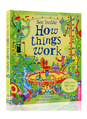 Usborne 英文原版 See Inside How Things Work 看里面万物运转的秘密 揭秘百科纸板翻翻书 事物是怎么运转的 机械原理