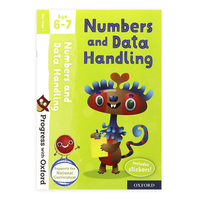 牛津绘本 6-7岁的数字和数据处理 英文原版 PWO Numbers and Data Handling Age 6-7 牛津分级阅读系列教辅附贴纸