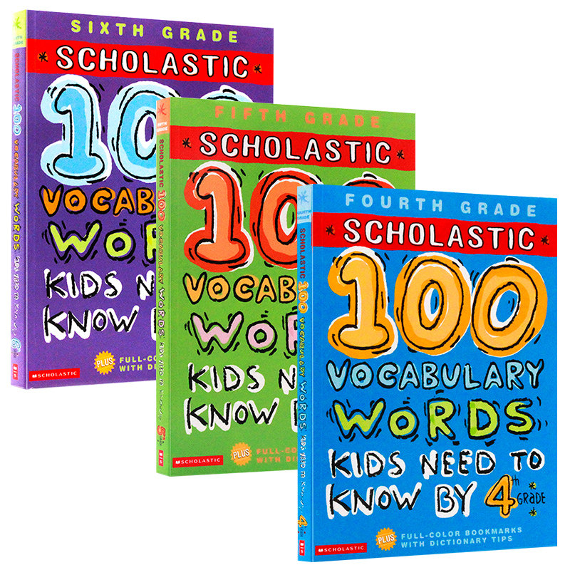 4-6年级词汇全套 英文原版100 Words Kids Need To Read By 4th Grade Workbook学乐小学生英语词汇课外作业练习册彩版Scholastic