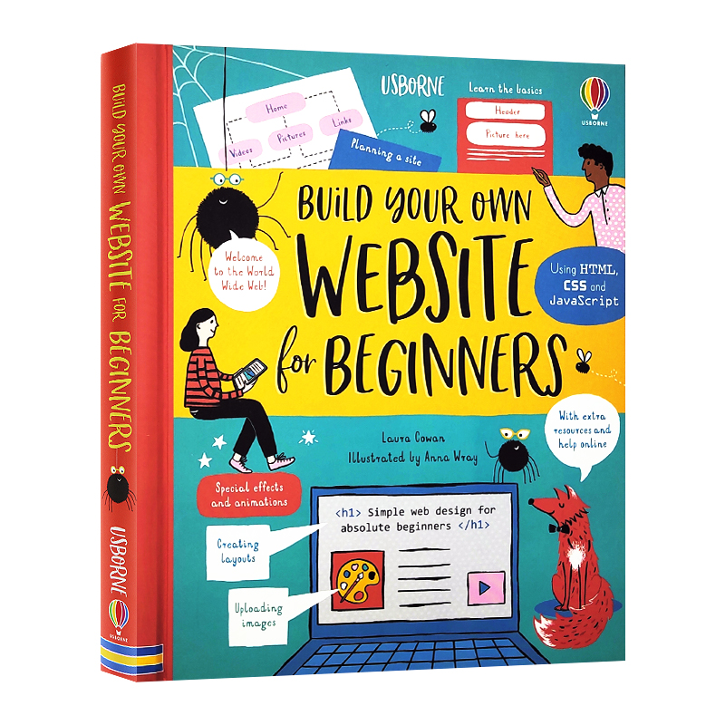 Usborne出品 初学者网站搭建 英文原版 Build Your Own Website for Beginners 儿童编程入门指南HTML和CSS和JavaScript网页搭建