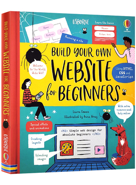 Usborne出品 初学者网站搭建 英文原版 Build Your Own Website for Beginners 儿童编程入门指南HTML和CSS和JavaScript网页搭建
