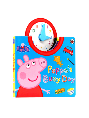 Свинья часы Peppa Pif -свинья розовая свиная свинья Пеппа Жипая день Пека на напряженный день английской оригинальной версии Время Просвещение Когнитивная книга