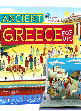 古文明系列古希腊弹出式立体书英文原版绘本Ancient Civilisations Pop-Ups Ancient Greece儿童历史科普精装纸板3D视觉立体翻翻书