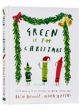 小蜡笔大罢工系列 绿色代表圣诞节 英文原版绘本 Green is for Christmas 亲子共读儿童圣诞主题色彩认知书 Oliver Jeffers 精装