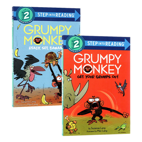 兰登阅读进阶2 坏脾气的猴子2册套装 英文原版 Step into Reading Grumpy Monkey 儿童分级阅读 识字英语启蒙图画书