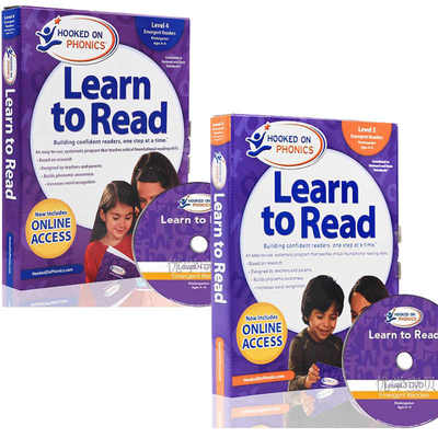 英文原版自然拼读教材迷上语音 Level Learn to Read 3 4套装Hooked on Phonics Word Families Early 幼儿园自然拼读学习法教材