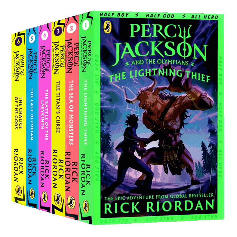 Percy Jackson 波西杰克逊第一季7册 英文原版 波西杰克逊与神火之盗 the Lightning Thief 青少年奇幻小说Rick Riordan