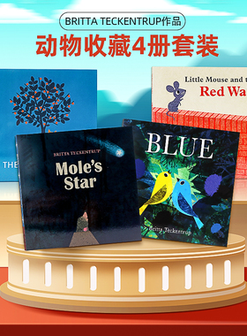 Britta Teckentrup名家4册套装Little Mouse and Red Wall 小老鼠和红墙英文原版绘本儿童艺术绘本大自然的秘密同作者精美插画