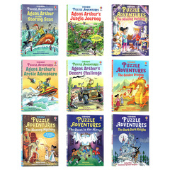 Usborne出品 Puzzle Adventures 解谜冒险书9册 英文原版 Agent Arthur on the Stormy Seas/Jungle Journey 全彩桥梁章节益智冒险