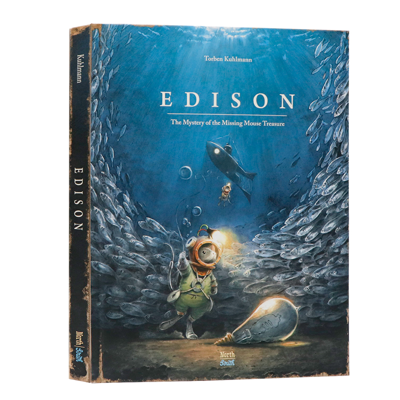 传奇小鼠冒险系列爱迪生 Edison The Mystery of the Missing Mouse Treasure 英文原版全彩插画版绘本精装大开 Torben Kuhlmann