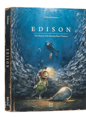 传奇小鼠冒险系列爱迪生 Edison The Mystery of the Missing Mouse Treasure 英文原版全彩插画版绘本精装大开 Torben Kuhlmann
