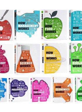DK' s How Things Work系列 科学/身体/商业/哲学/大脑/艺术如何运作的可视化图解案例How Food Works视觉图解百科精美插图精装