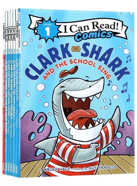鲨鱼克拉克7册 Clark the Shark I Can Read 1阶 英文原版分级绘本分级读物一级漫画分级读物 Harper Collins柯林斯出版