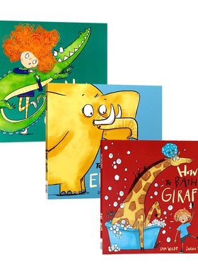 如何拥抱鳄鱼喂大象给长颈鹿洗澡3册英文原版绘本 How to Cuddle a CrocodileElephant 童英语读物启蒙温馨亲子读物图画故事书平装