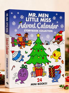 英文原版奇先生妙小姐官方倒数日历24册 Mr Men Little Miss Advent Calendar 24 small pockets 圣诞节启蒙经典童话绘本超大开