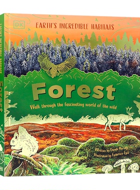 DK出品 森林 穿越迷人的野生世界 英文原版 Forest Walk Through the Fascinating World of the Wild 儿童插画自然科普绘本 精装