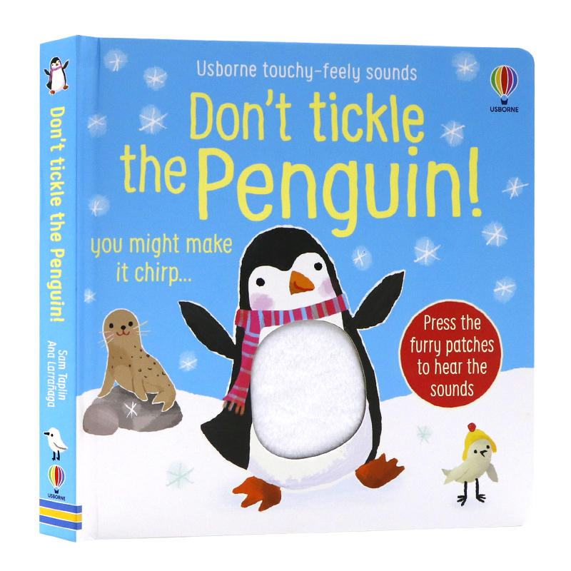 Usborne触摸发声书别给企鹅挠痒痒英文原版绘本 Don't Tickle the Penguin 低幼儿童英语启蒙认知纸板洞洞触摸发声亲子游戏玩具书