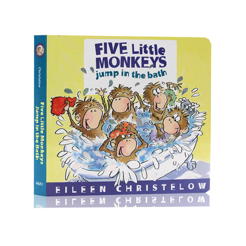 五只猴子在浴缸里跳 Five Little Monkeys Jump in the Bath 英文原版绘本 撕不烂纸板书 幼儿童英语启蒙图画故事书 亲子读物