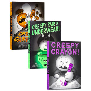 我不怕你系列系列3册蜡笔怪内裤怪恐怖胡萝卜英文原版 Creepy Crayon 凯迪克获奖得主作品纽约时报畅销书少儿英语阅读课外书 精装