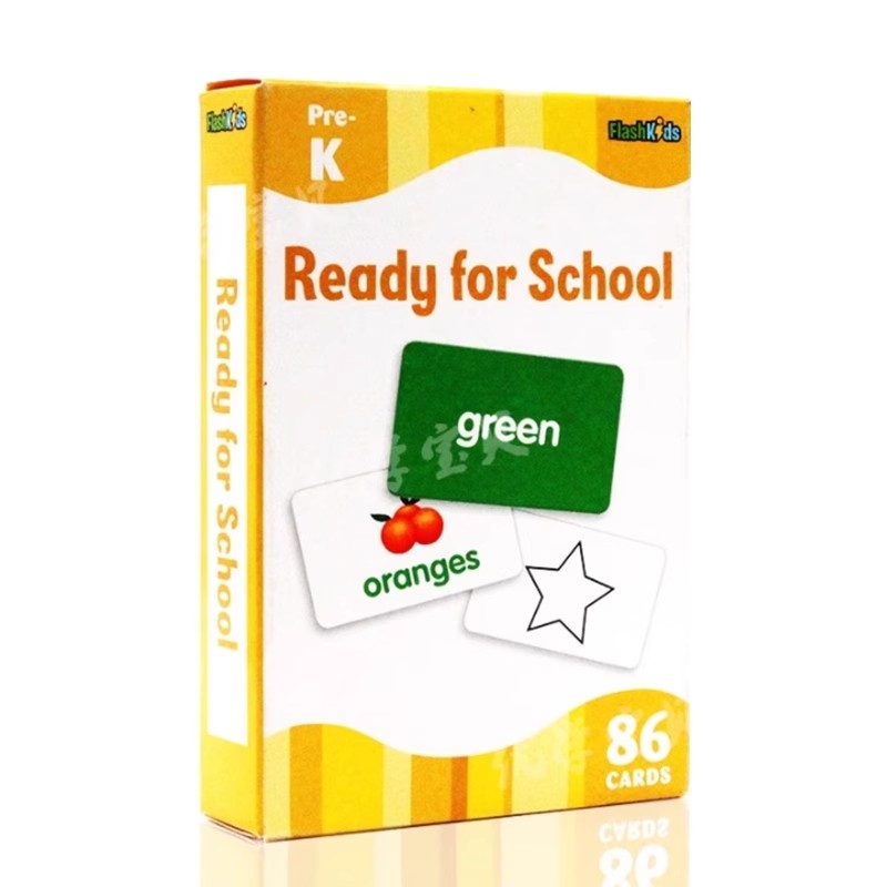 进口英文原版正版 Ready for School (FlashKids Flash Cards) 86张英文卡片 幼儿早教益智卡