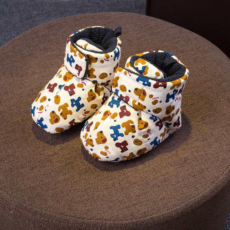 婴儿鞋冬季加厚保暖棉鞋软底宝宝鞋脚套男女防掉鞋0-1岁6-12个月8