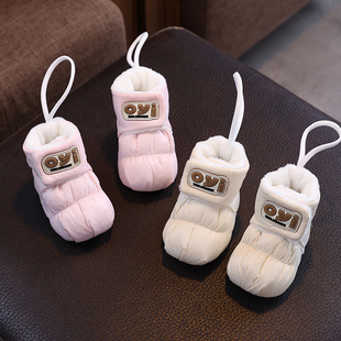 防掉软底脚套防风防水6 婴儿鞋 冬季 加绒保暖鞋 12个月 魔术贴厚棉鞋