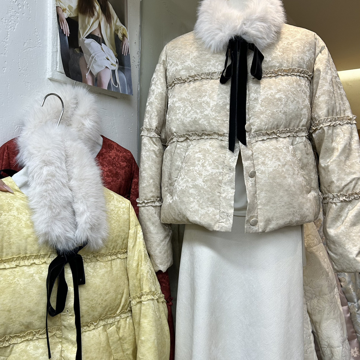 多多韩系甜美风加厚保暖羽绒服外套(配毛领环保毛仿毛可拆卸)8008