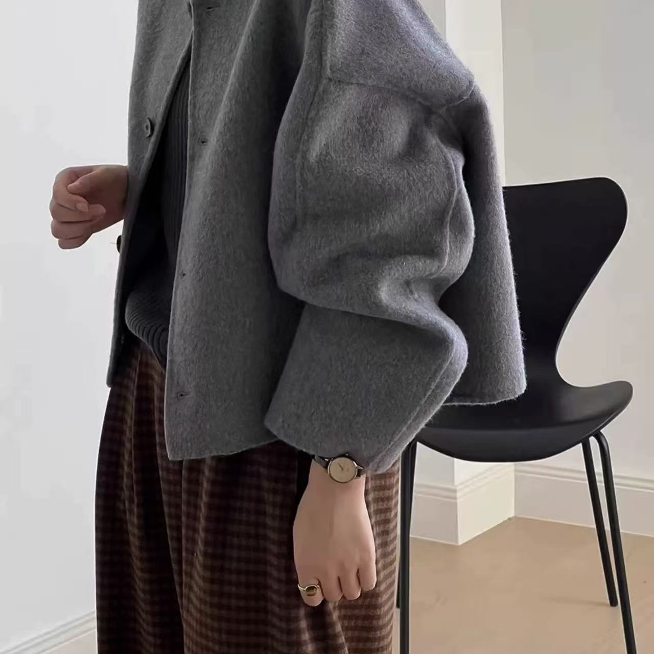 多多极简风时尚减龄气质羊毛外套（含100澳毛）n2910