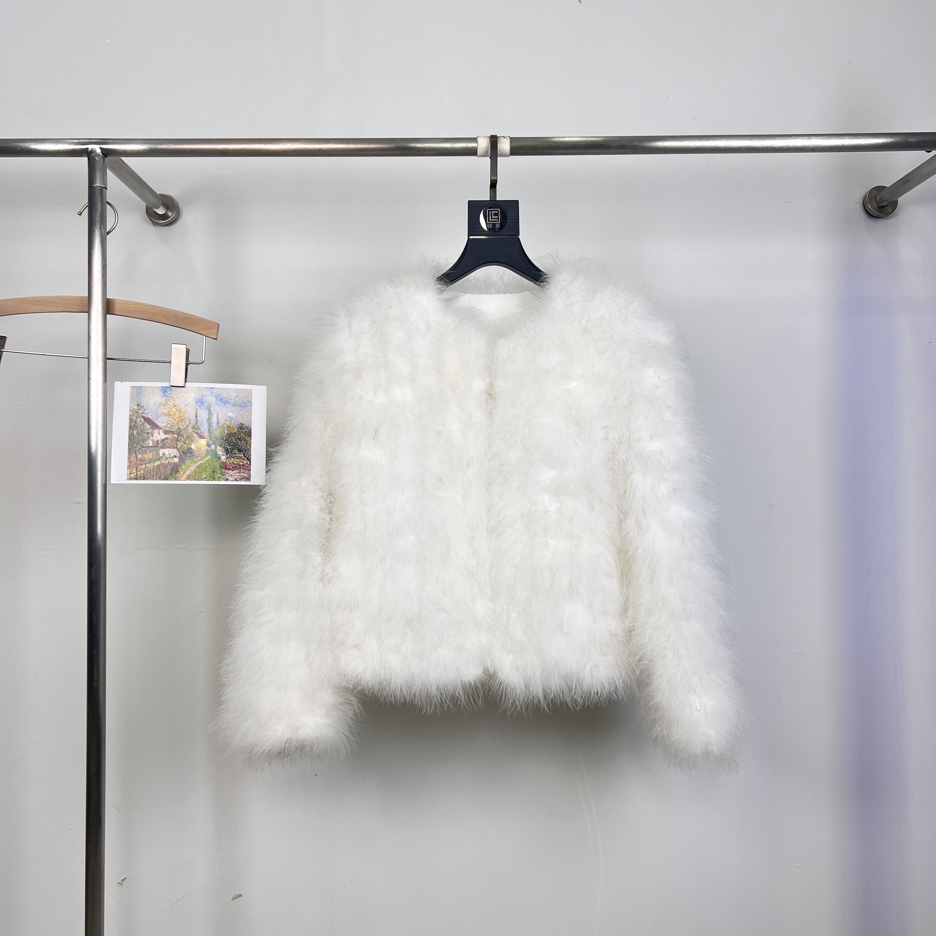 多多小众鸡毛女短款毛毛大衣时尚气质保暖皮草外套YLS002