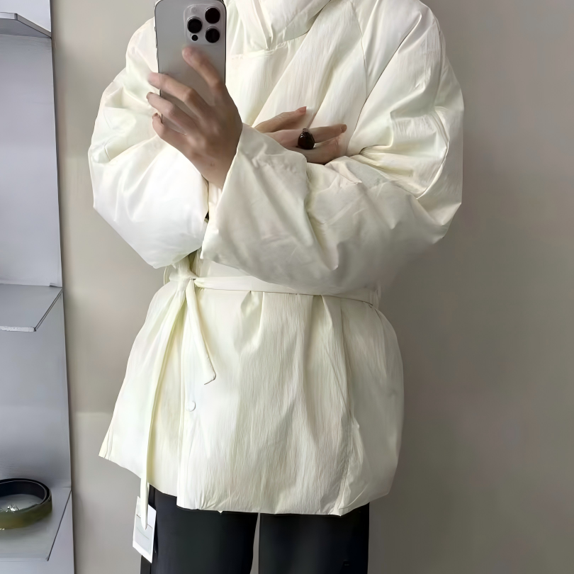 多风极简90白鸭绒立领收腰显瘦保暖大牌氛围感羽绒服LA509403343