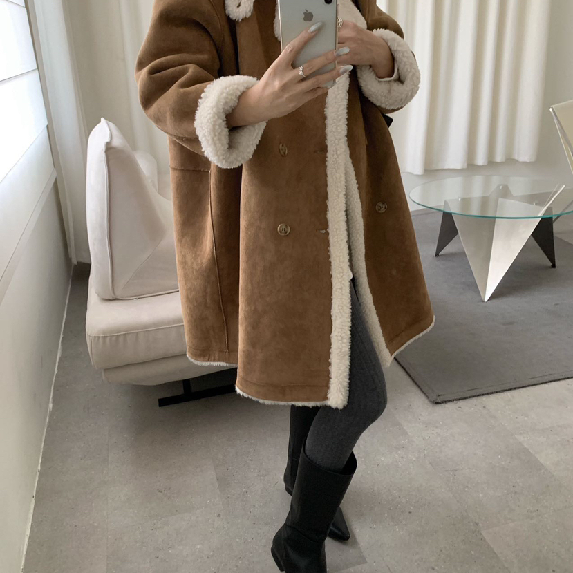 多多店冬上新双面穿设计长款气质大衣（含18羊毛）85278