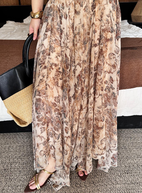 多多设计26年早春26年早春上新碎花宽松长款半身裙36775