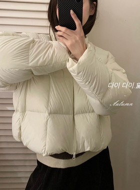 多多领方块羽绒服女冬季新款小个子百搭白鸭绒外套潮羽绒服80082