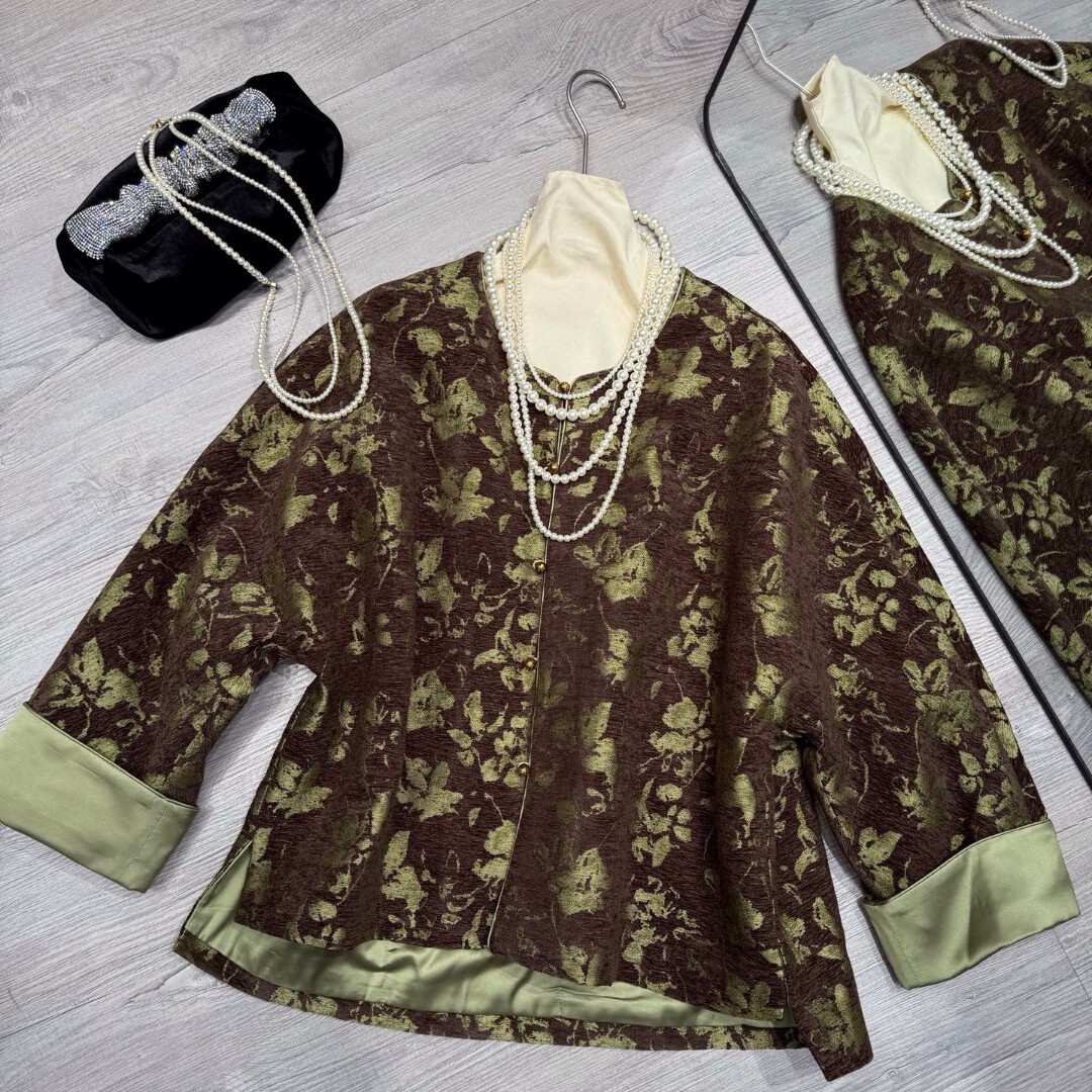 多多店冬上新雪尼尔提花国风棉服YS54-G208A