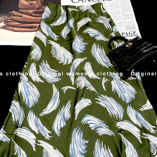 多多店假风复古印花气质半身裙（含30真丝）(不含上衣+包包)多x78