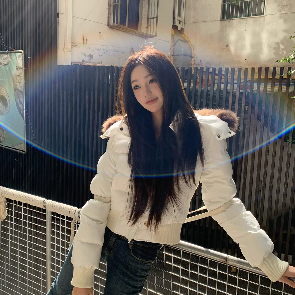 多多款收腰单排扣保暖羽绒服外套(配可拆卸狐狸毛领)RMB2799