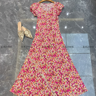 多多设计-老钱新中式真丝绣花连衣裙（含100真丝）(不含项链)t122