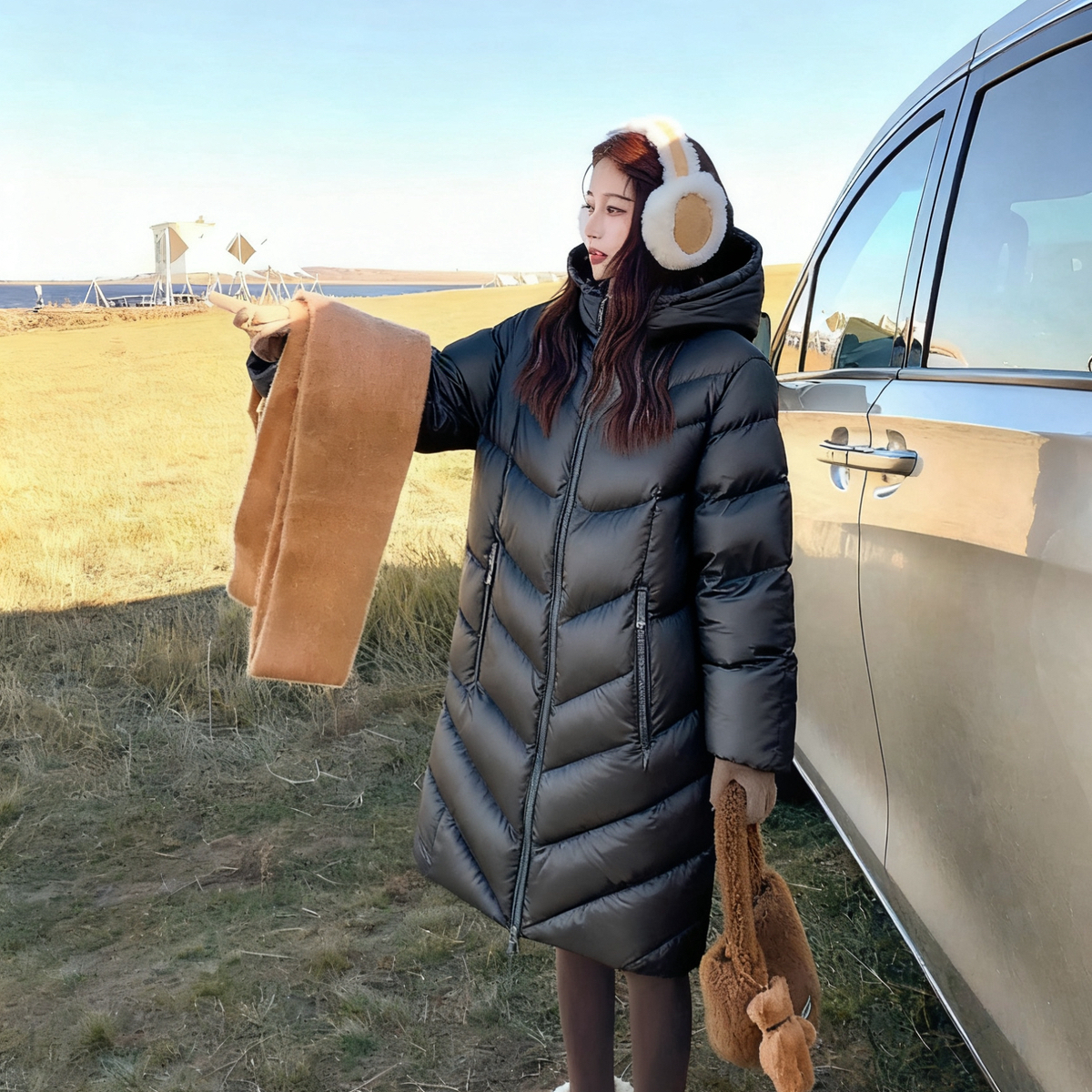 多多设计南油尾货到鹅绒中长款修身保暖显瘦保暖羽绒服外套26457