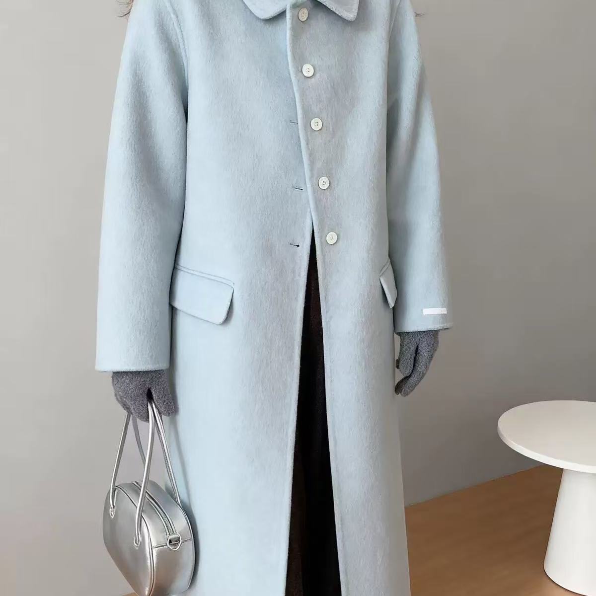 多多小众中长宽松显瘦开衫小个羊毛外套（含100澳毛）zj15411111