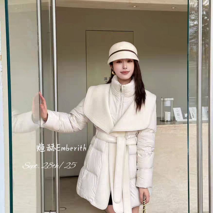 多多小众搭设计感拉满羽绒服(配腰带)(172克充绒)S1-XC24087