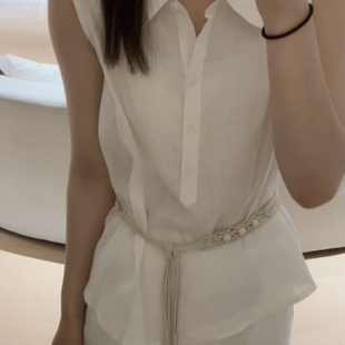 单卖上衣 EN65090 配腰绳 多多设计简高品显瘦遮肉polo领小衫