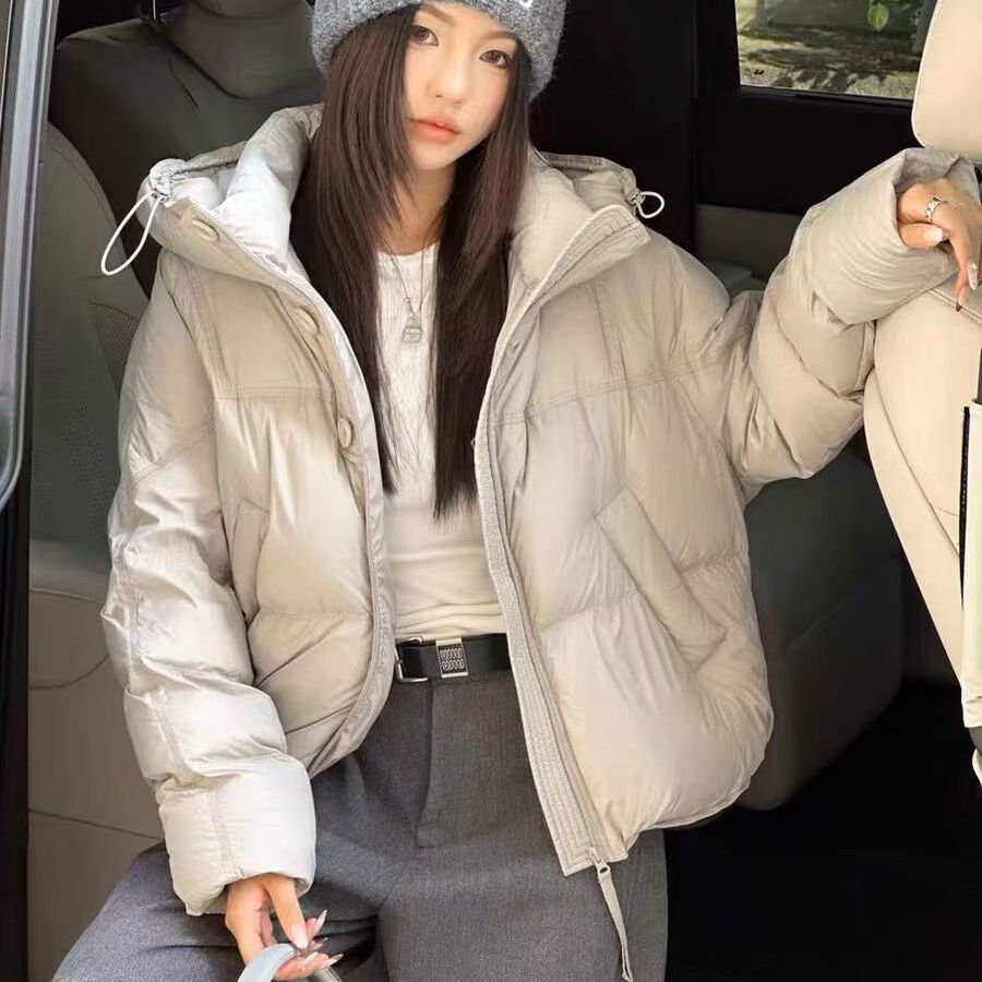 多多小众2025冬季新款连帽小个子宽松气质面包服短外套XS2893