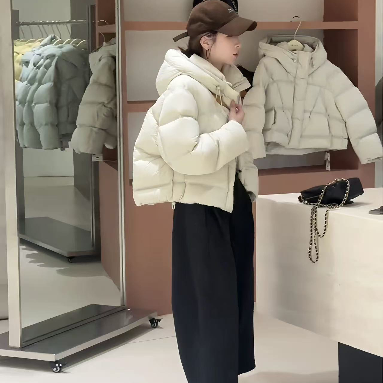 多多冬上新经典连帽时尚百搭休闲显瘦保暖羽绒服外套YS1-552