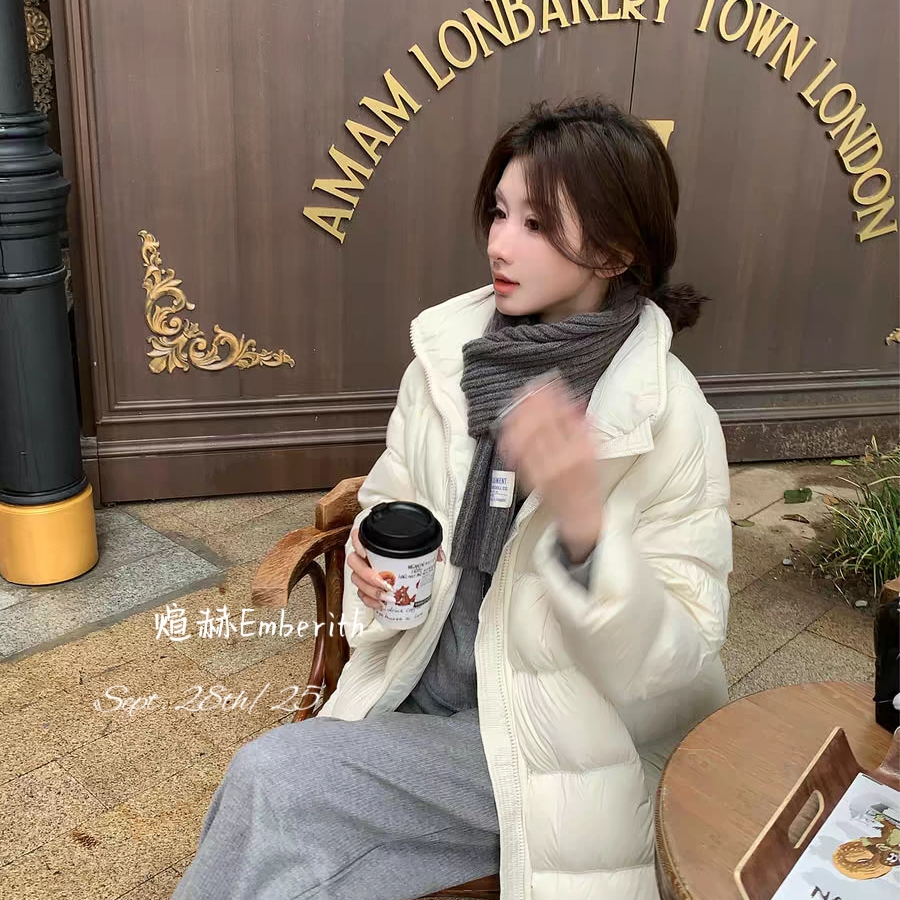 多多小众骨立领宽松舒适时尚百搭保暖羽绒服外套S1-多HY1399