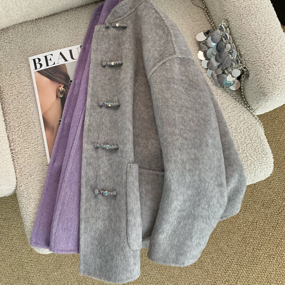 多多店女2025冬季宽松百搭毛呢外套羊毛外套（含70绵羊毛）25LC25